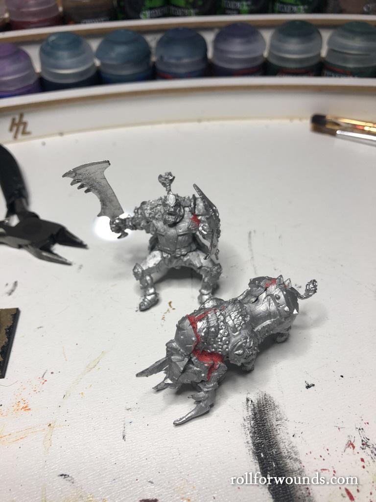 Mantic Orc on boar assembled