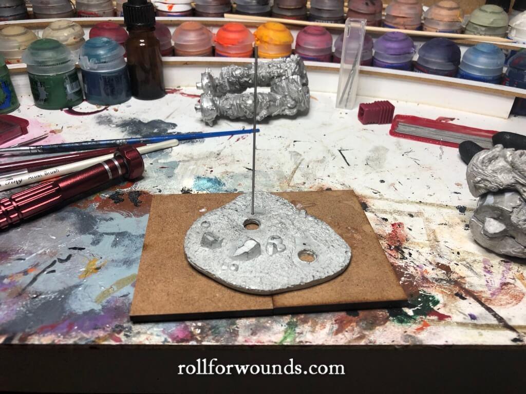 Metal giant on 100mm square base
