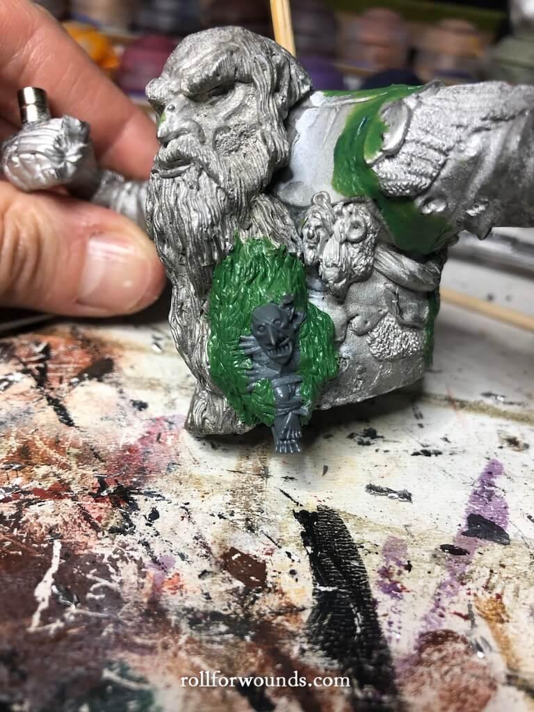 Goblin green stuffed into giant beard